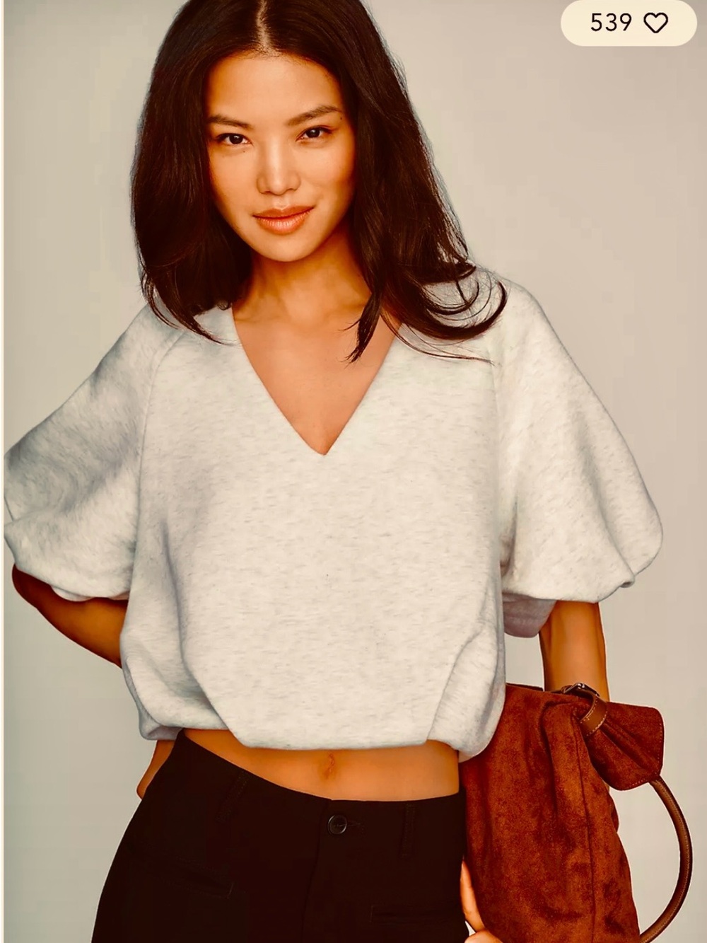 NWT Maeve 100% Cotton V-Neck
Bubble Sweatshirt